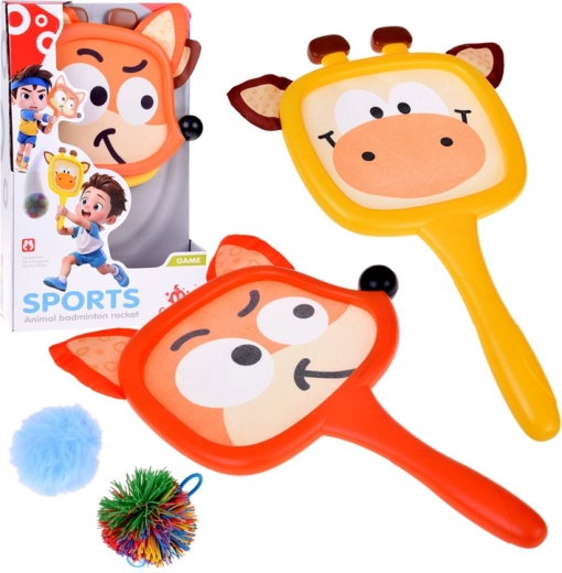 Raquetas de colores con forma de animalitos para niños
