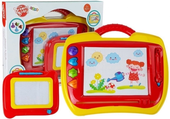 Pizarra magnética de dibujo (znikopis) – set de 2 uds., rojo‑amarilla