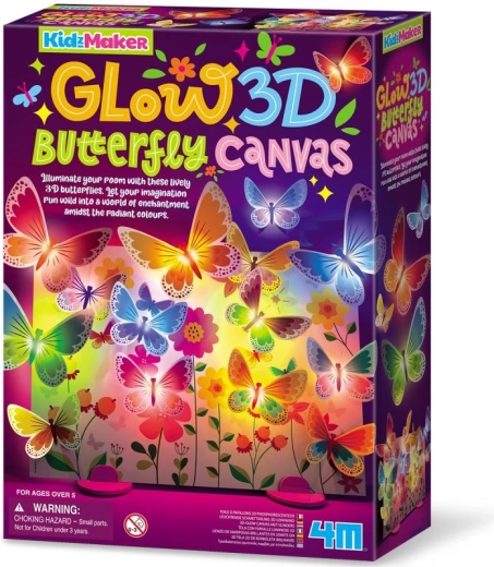 KidzMaker lienzo 3D de mariposas luminoso