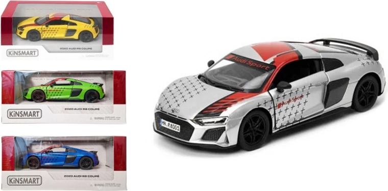 Audi R8 modelo metálico 1:36 con mecanismo de retroceso (Pull Back)