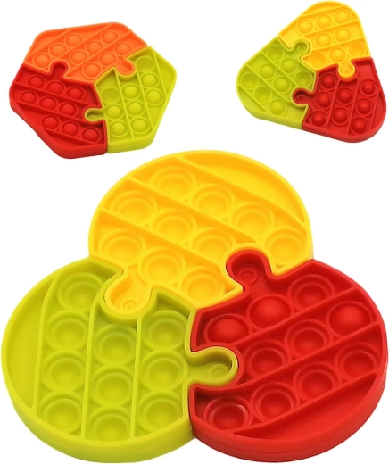 Puzzle antiestrés Pop It con 3 piezas, 14 cm - 1 unidad