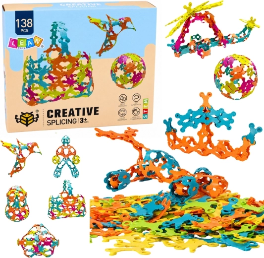 Juego de construcción creativo con piezas de conexión, 138 piezas