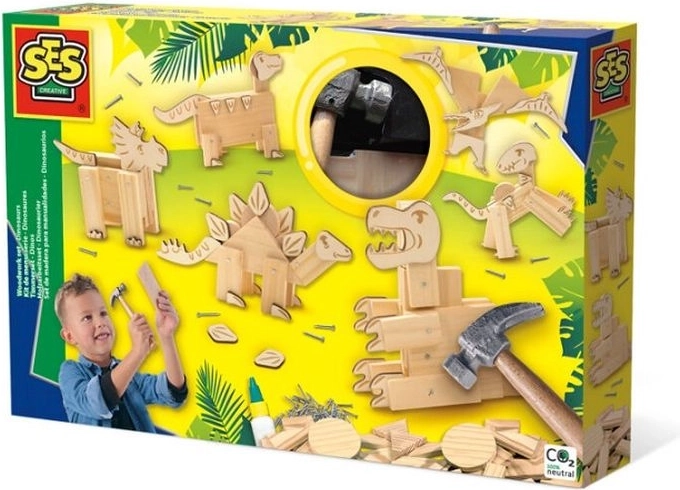 SES set de martilleo de madera dinosaurios