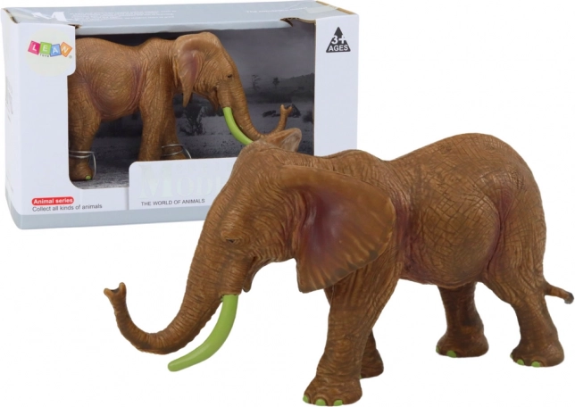 Figura coleccionable de elefante africano, marrón