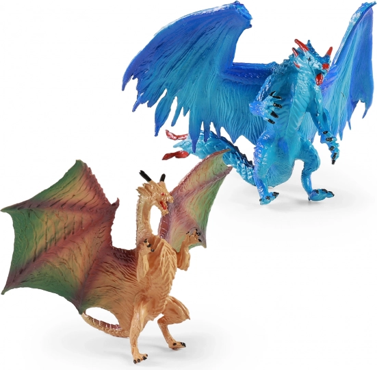 Set de dos dragones de plástico de 12 cm