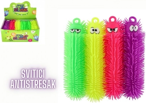 Oruga antiestrés luminosa para apretar 30 cm