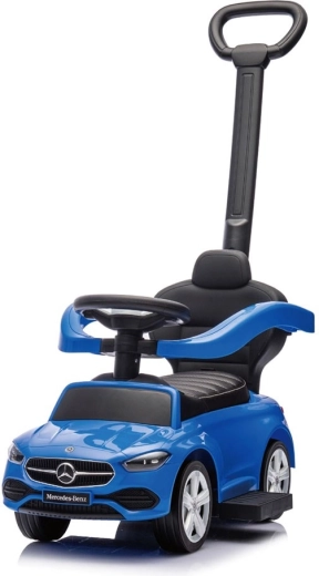 Correpasillos infantil con barra de empuje mercedes c-class deluxe azul