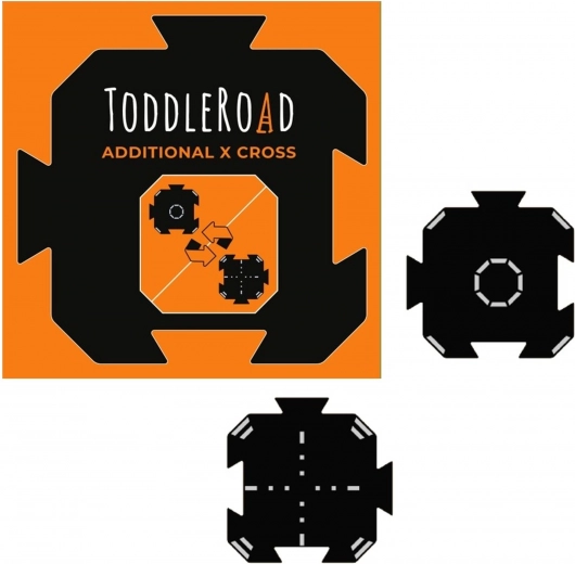 Toddleroad rotonda y cruce en X – carretera flexible, 2 piezas de silicona