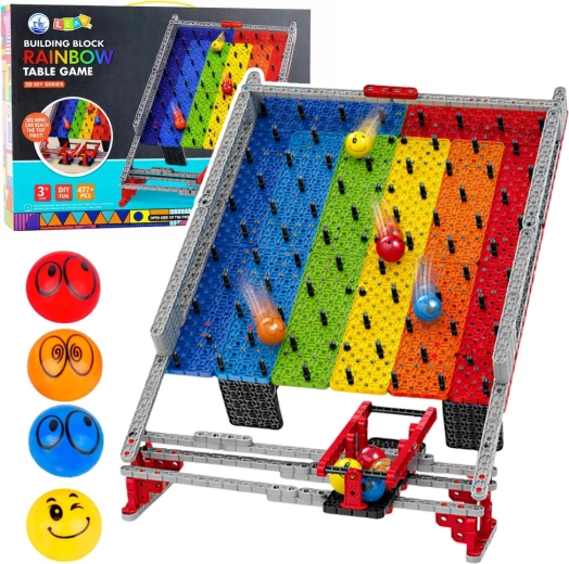 Juego de construcción tipo pista de canicas y juego de pinball 477 piezas