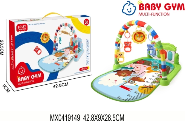 Alfombra de juego con arco y piano interactivo para bebés