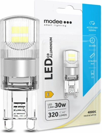 Bombilla LED Modee G9 aluminio 2,6 W blanco neutro