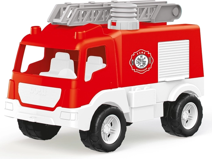 Coche de bomberos de plástico con bomba de agua y escalera extensible