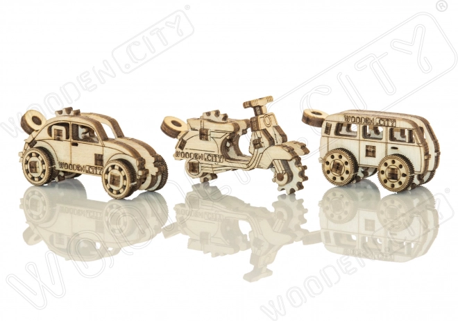 Mini set de puzle 3D de madera Widgets: Vehículos históricos