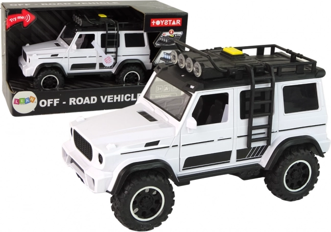 Coche todoterreno blanco 1:14 con sonidos y luces