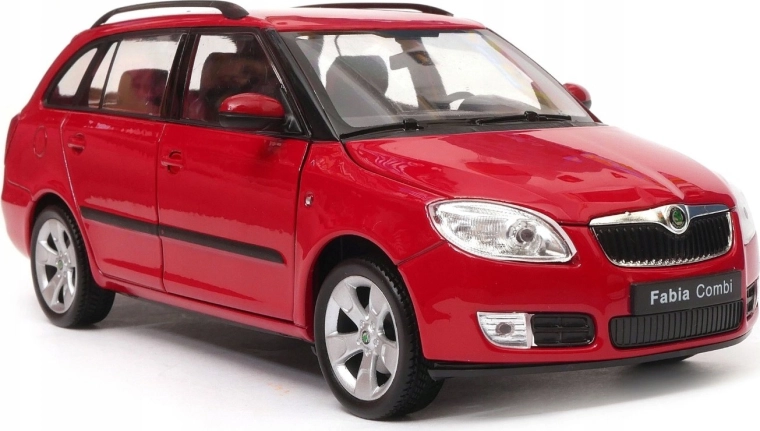 Modelo de coche metálico Welly Škoda Fabia Combi II (2009) 1:24 rojo