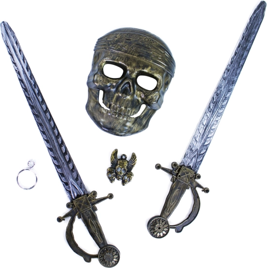 Set pirata con máscara y espadas