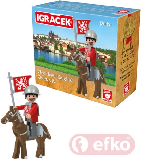 Efko Igráček Karel IV. Praha set con caballo y accesorios - 1 unidad