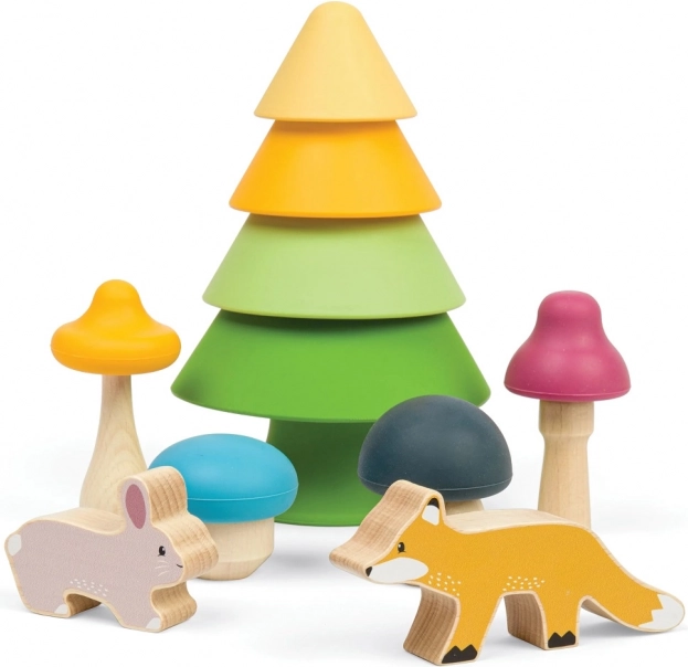 Set de animales del bosque de madera