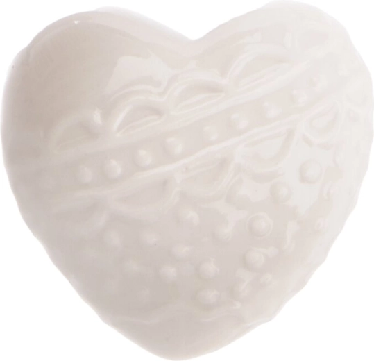 Decoración de corazón de porcelana blanca 6 × 4 × 6 cm