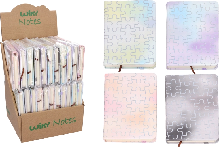 Cuaderno rayado con goma elástica 14 × 8,6 cm, 80 páginas, de color