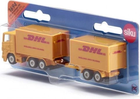 Modelo metálico de camión con remolque DHL SIKU