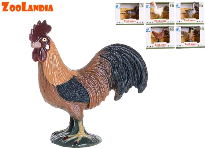 Zoolandia animales de granja – figuras de pato macho, pato, gallo, gallina, ganso y ganso macho