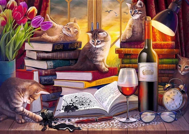 Puzzle 2000 – Noche de gatos Trefl