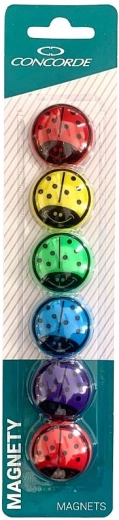Imanes con mariquitas 30 mm, 6 uds.