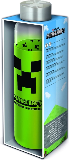 Botella de vidrio con funda MINECRAFT 585 ml