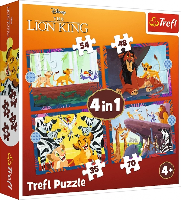 Puzle 4 en 1 El Rey León Valiente