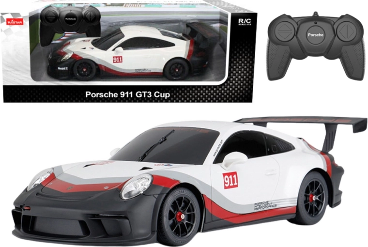 Coche RC 1:18 RASTAR PORSCHE 911 GT3 blanco-gris
