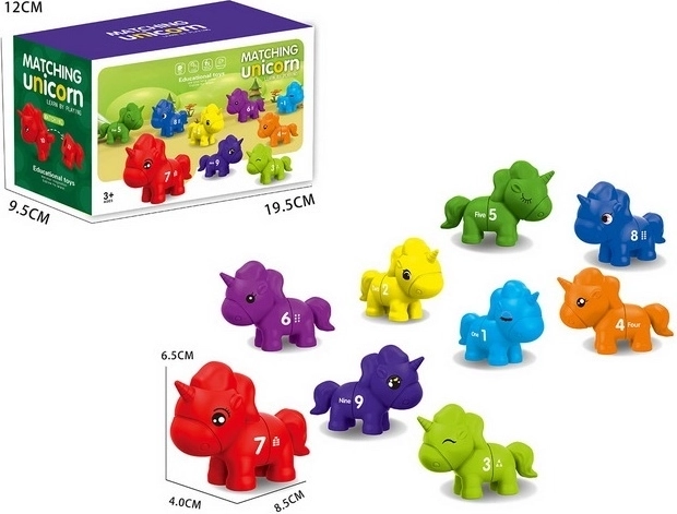 Juego Montessori Unicornios y cifras