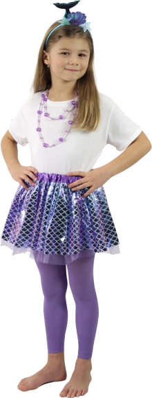 Disfraz infantil de sirena con falda y diadema