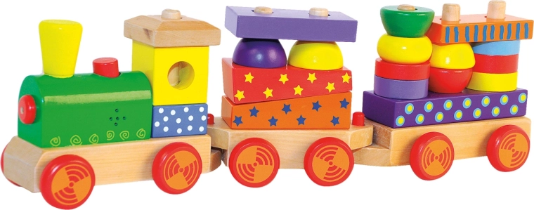 Tren de madera para montar con luz y sonido