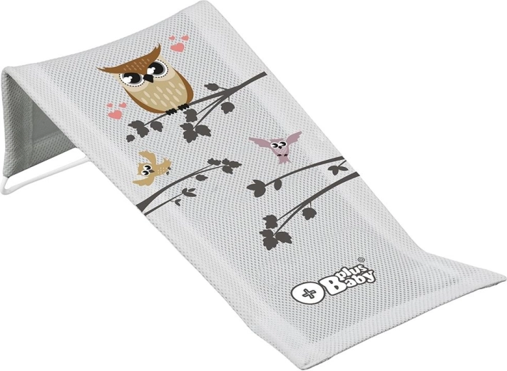 Hamaca de tela para bañera Búho sabio, gris