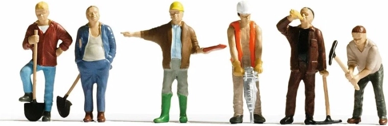 Noch set de figuras de obreros de excavación H0 (6 uds)