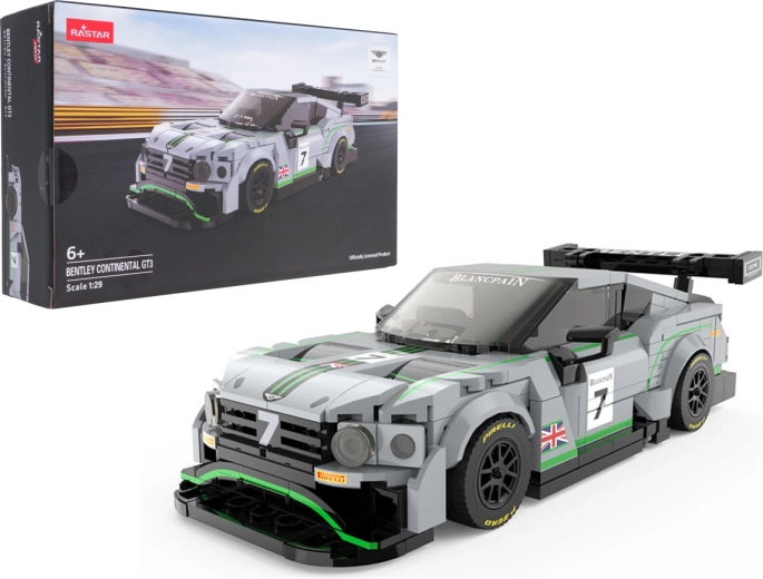 Kit de construcción del coche Bentley Continental GT3 a escala 1:29, gris, Rastar
