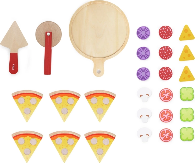 Set de madera de 27 piezas para pizzería en casa