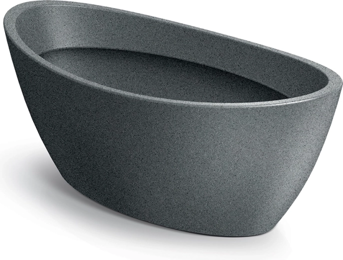 Maceta ovalada Aria 40 cm, gris granito