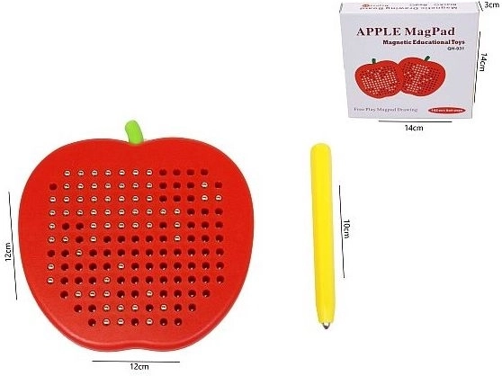 Pizarra magnética con forma de manzana y bolitas magnéticas de 4 cm