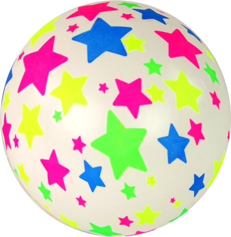 Balón de goma con estrellitas 22 cm blanco