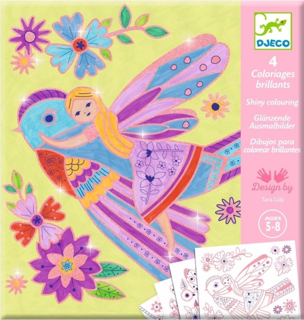 Djeco coloreables con purpurina Hadas