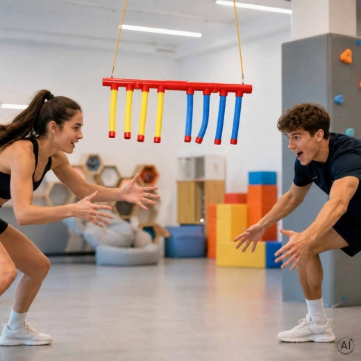 Estructura colgante con cuerdas