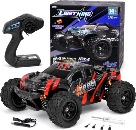 Buggy RC todoterreno 4x4 2,4 GHz con motor sin escobillas, escala 1:18 - 1 pieza
