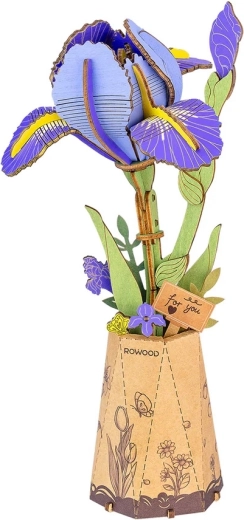 RoboTime rompecabezas 3D de madera Iris morado