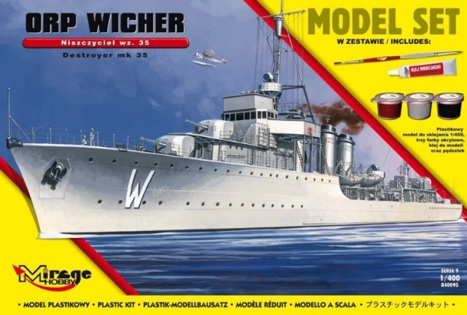 Maqueta del barco ORP WICHER wz.35 – torpedero polaco de la 2.ª Guerra Mundial 1:400, kit