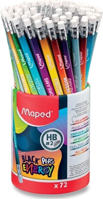 Lápiz de grafito MAPED Black’Peps Energy HB, mezcla de motivos