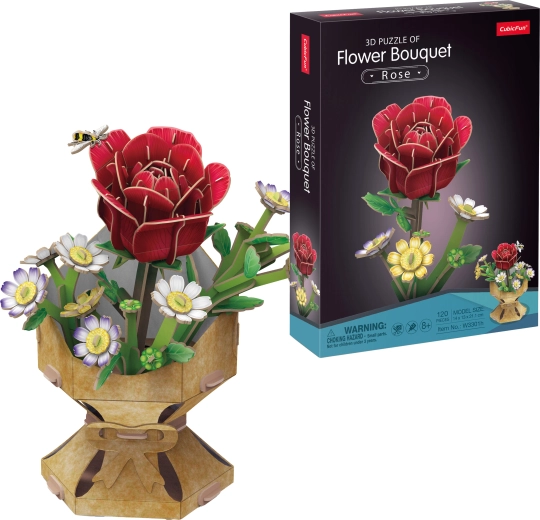 CubicFun puzzle 3D ramo de rosas de 120 piezas