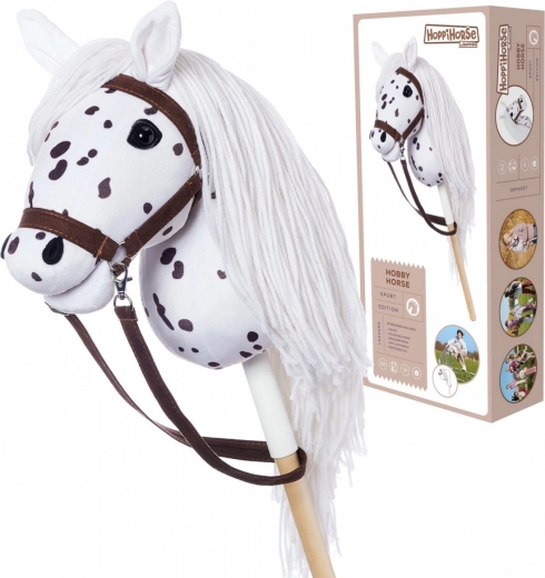 Caballo de hobby en palo HOPPIHORSE A3 con estampado de leopardo