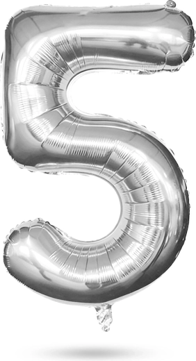 Globo de papel de aluminio dorado con forma del número 5 para cumpleaños, 40 pulgadas
